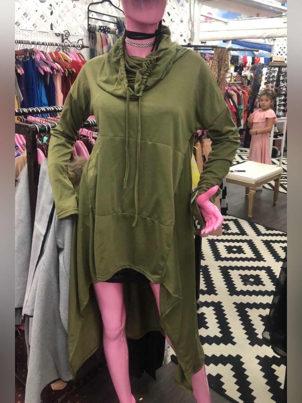 NEW Camouflage Green hi low hoodie